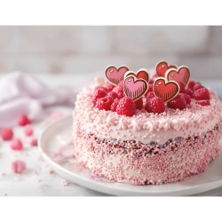 6 piccoli cuori rosa e rossi (2, 1 cm) - cioccolato bianco. n�1
