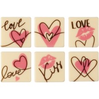 4 Love Squares (2,7 cm) - Cioccolato bianco