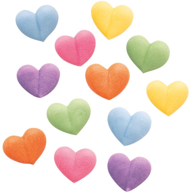 12 Mini Cuori di Zucchero - 1, 4 cm 