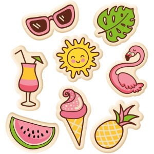 Set di 8 decorazioni da spiaggia (3 cm) - Cioccolato bianco