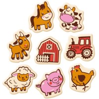 Set di 8 decorazioni a tema fattoria (3,2 cm) � Cioccolato bianco