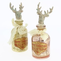Bottiglia Christmas Vintage Renna - Vetro e resina. n°1