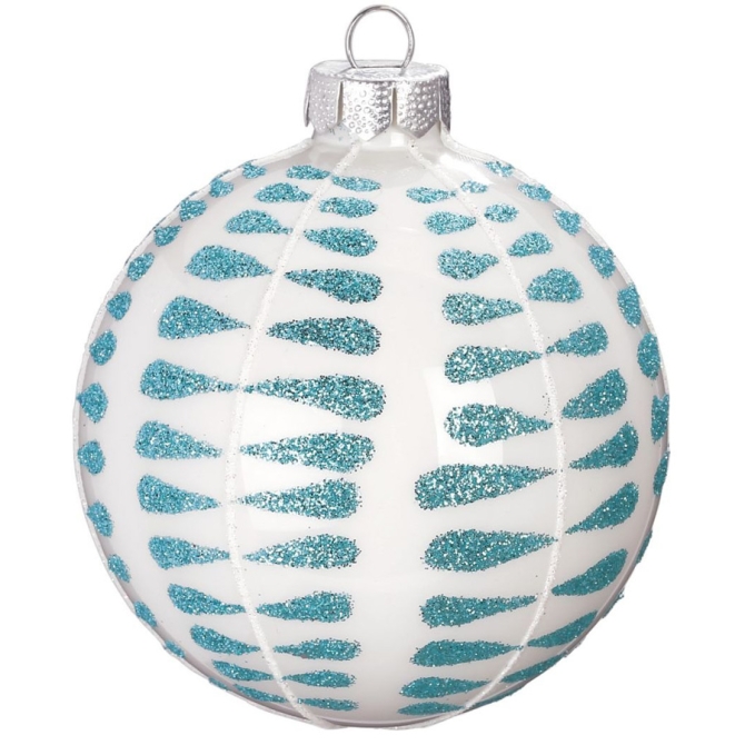 Palla di Natale Blu Smerigliato N3 (8 cm) - Vetro 