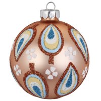 Palla di Natale color Bronzo Birdy (8 cm) - Vetro