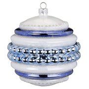 Maxi Palla di Natale con Perle Blu Bijou (10 cm) - Vetro