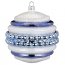 Maxi Palla di Natale con Perle Blu Bijou (10 cm) - Vetro