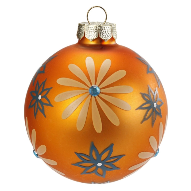 Palla di Natale Fantasia Arancione N2 (6 cm) - Vetro 