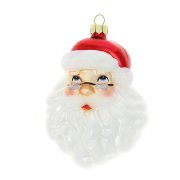 Addobbo Natalizio Testa di Babbo Natale (11 cm) - Vetro