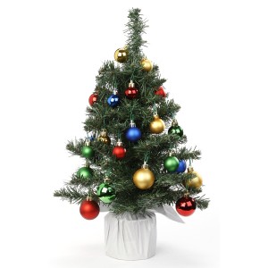 Kit Abete Piccolo (38 cm) + 28 Palle di Natale Multicolore