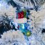 2 Addobbi Natalizi Calze di Natale  Pois/Fiocchi di Neve (11 cm) - Vetro
