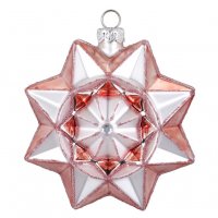 Palla di Natale Stella Rosa Bijou (8 cm) - Vetro