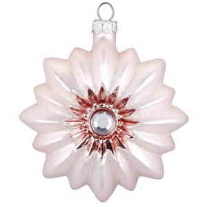 Palla di Natale Sole Rosa Bijou (8 cm) - Vetro