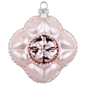 Palla di Natale Fiore Regale Rosa Bijou (8 cm) - Vetro