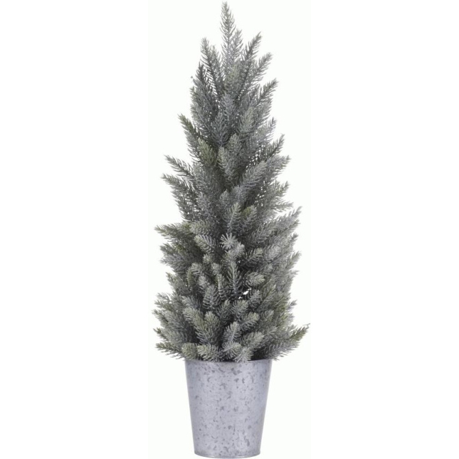 Mini Abete Innevato (30 cm) - Vaso di Zinco 