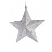 Stella di Natale Dolcezza Bianco/Grigio (14 cm) - Carta
