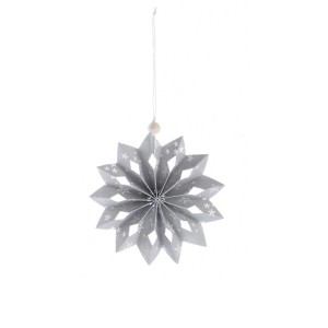 Fiocco di Natale Dolcezza Grigio/Bianco (12 cm) - Carta