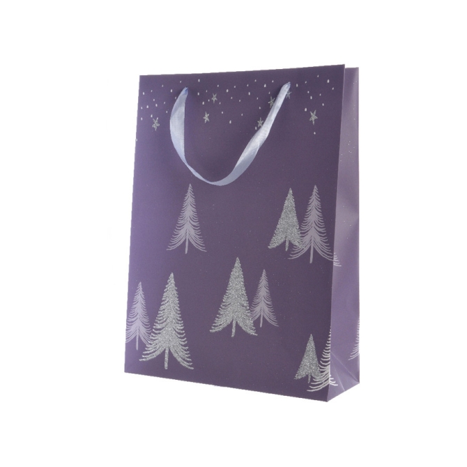 Gift Bag Grande Alberi di Natale Lilla (42 cm) 