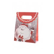 Gift Bag Piccola Babbo Natale Felice Glitterato (16 cm)