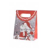 Gift Bag Piccola Babbo Natale Glitterato (16 cm)