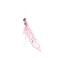 Addobbo Natalizio Piuma Rosa Chiaro Bijou (14 cm)