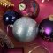 3 Palle di Natale in Rilievo Blu Smerigliato(8 cm) images:#1