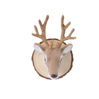 1 Addobbo Natalizio Testa di Renna (9 cm) - Legno