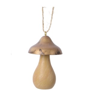 1 Addobbo Natalizio Funghi a Punta (7,5 cm) - Legno