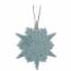 1 Addobbo Natalizio Fiocco di Neve con Stella Blu Cielo (7,5 cm) - Porcellana