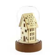 Piccola Campana Luminosa Casa Alta (9 cm) - Vetro/Legno