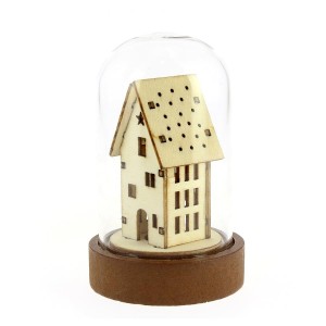 Piccola Campana Luminosa Casa Alta (9 cm) - Vetro/Legno