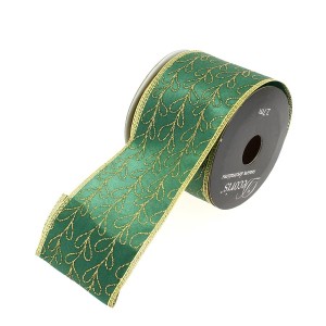 Nastro Grande Verde Rami Oro  N2 (2,70 m - 6,3 cm)