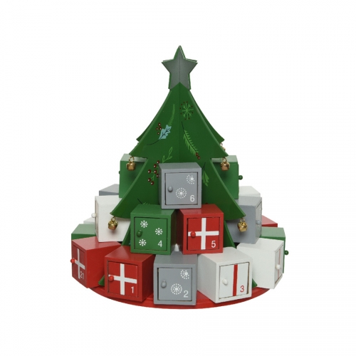 Calendario dell Avvento Albero di Natale tradizionale (28,5 cm) - Legno 