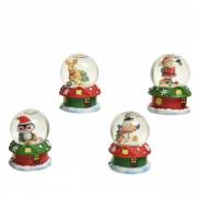 Piccola palla di vetro con Neve Casetta (5 cm) Babbo Natale