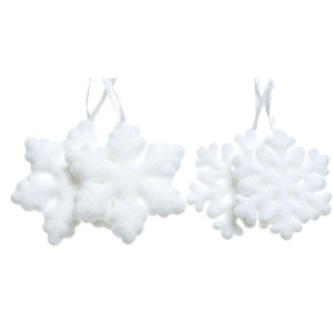 2 pendenti con fiocco di neve - muschio