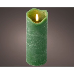 Candela di cera a LED per interni - Verde - 17 cm