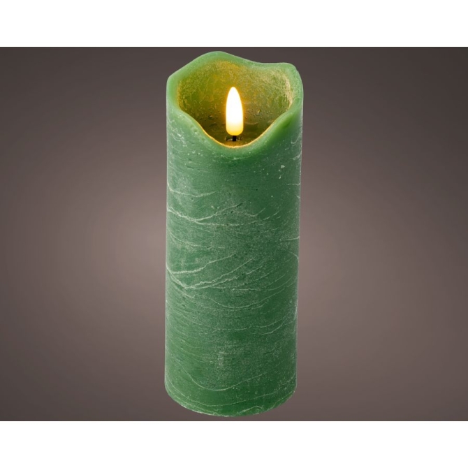 Candela di cera a LED per interni - Verde - 17 cm 