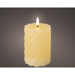 Candela da interni LED a cera Volut - Avorio - 12,5 cm