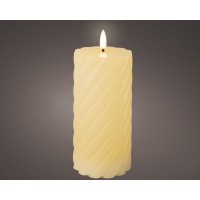 Candela da interni LED a cera Volut - Avorio - 17,5 cm
