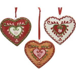 3 Ciondoli Cuore - In Dolomite - 8 cm