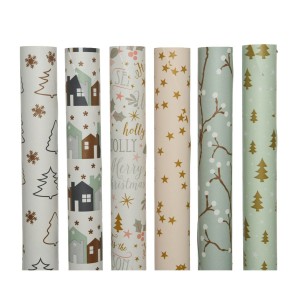 1 rotolo di confezione regalo natalizia naturale