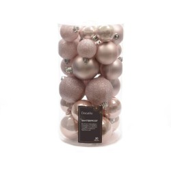 Misto 20 palline infrangibili rosa cipria - Glitter-opache-lucide. n°3