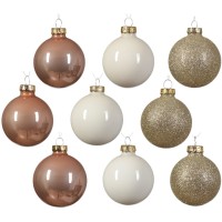 Misto 21 palline di vetro perlato - glitterate