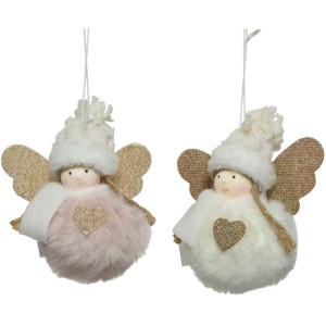 2 figure di paillettes in pelliccia sintetica in poliestere