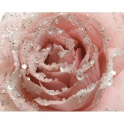 Clip con rosa su glitter - Rosa cipria. n1