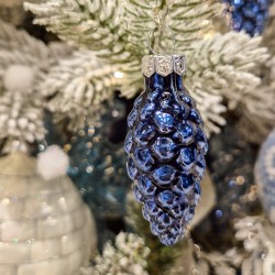 12 pigne blu notte 6 cm - vetro lucido / opaco. n�2