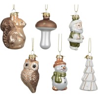 Lampada a sospensione in vetro a forma di pupazzo di neve