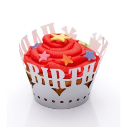 12 Pirottini per Cupcakes Happy Birthday. n1