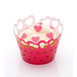 12 Pirottini per Cupcake Cuori Fucsia. n2