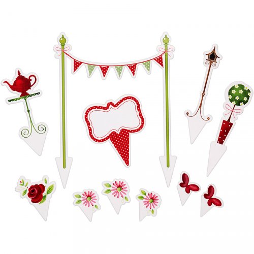 11 Decorazioni per dolci “Festa in giardino” 