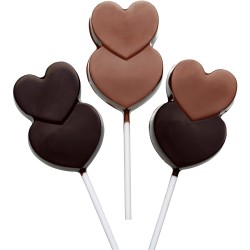 Stampo per lecca lecca al cioccolato doppio cuore. n1